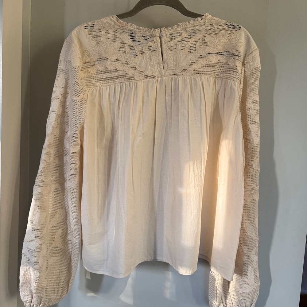 Tuckernuck White Blouse with Elegant Sleeves - Picture 6 of 8